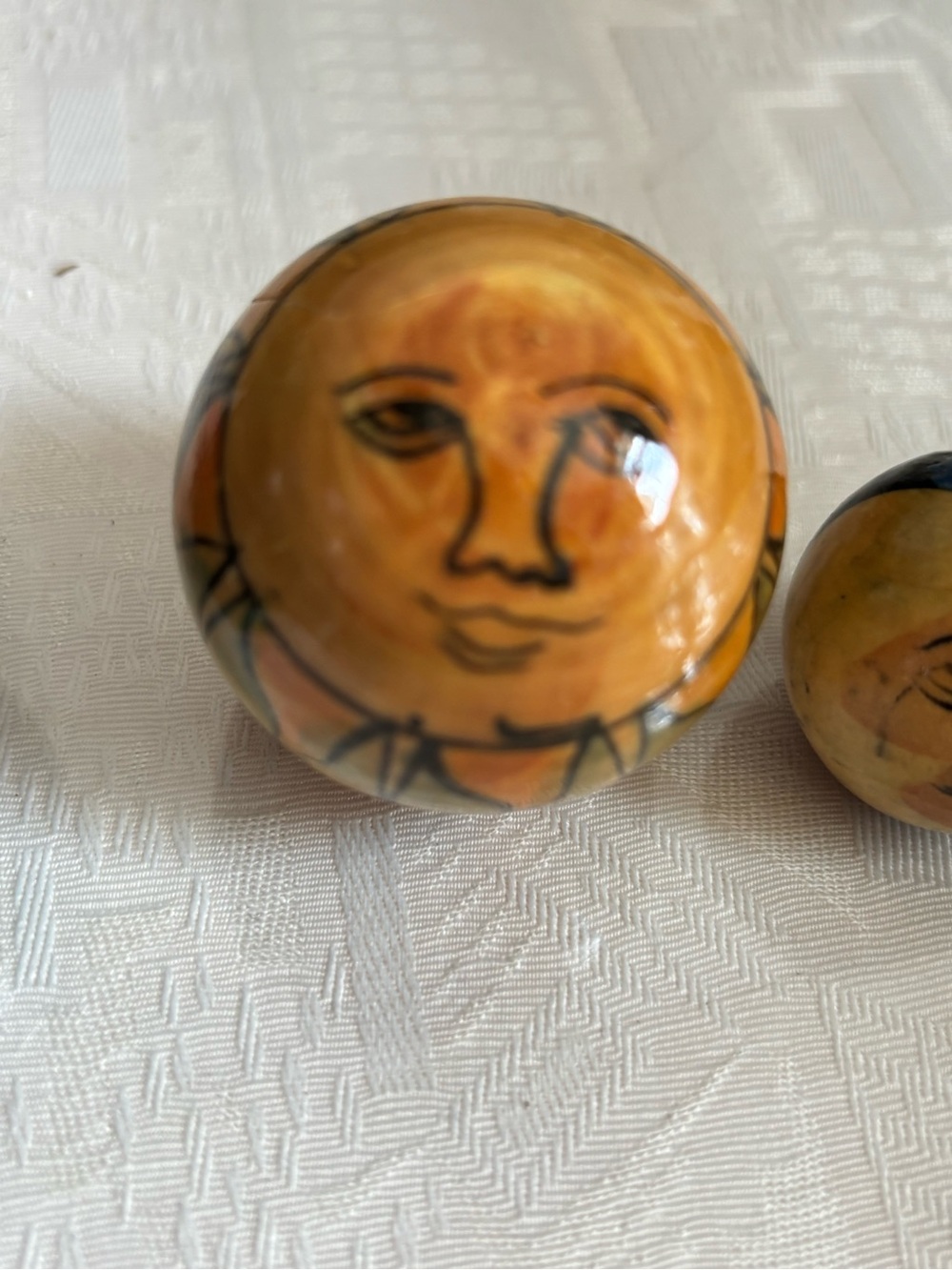 4 Rare Wooden Astrological Planetary Solar System Nesting Spheres Sun Moon Stars - Picture 3 of 10